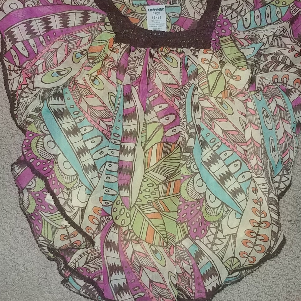 Girls Summer Butterfly Sleeve Shirt 7/8